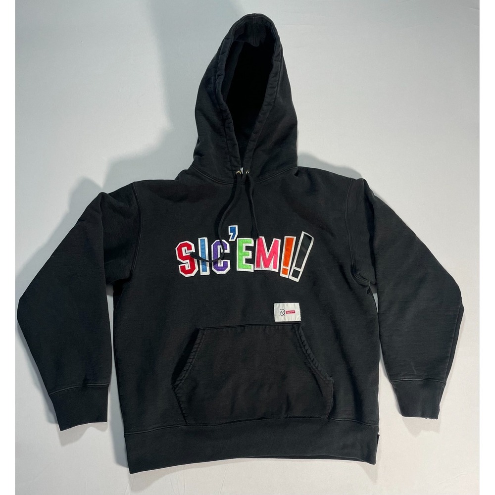SUPREME × WTAPS Sic'em! Hooded Sweatshirt Men's Size M Black